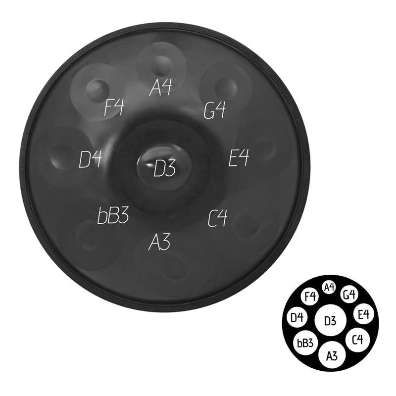 9 Notes Hand Pan Handpan Hand Drum Carbon Steel Material Percussion Instrument with Carry Bag