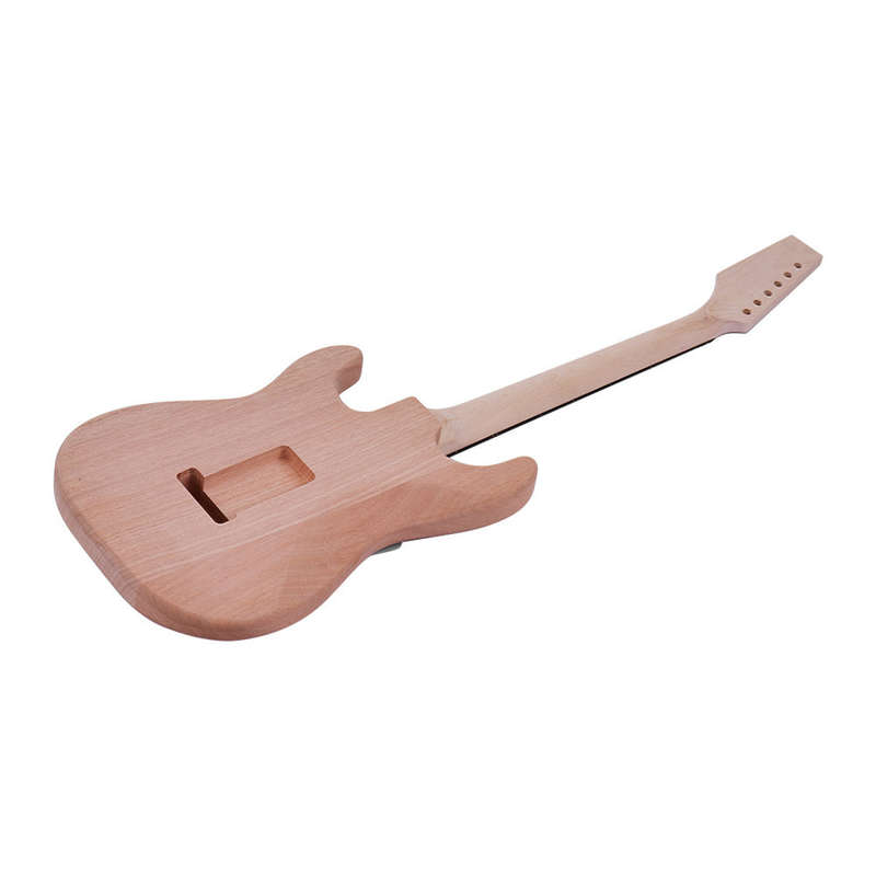 Muslady ST Style Unfinished DIY Electric Guitar Kit Mahogany Body Maple Guitar Neck Rosewood
