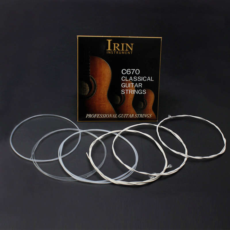 IRIN C670 Acoustic Classical Guitar Strings Nylon Silver Plated Copper Alloy Wound, 6pcs/set