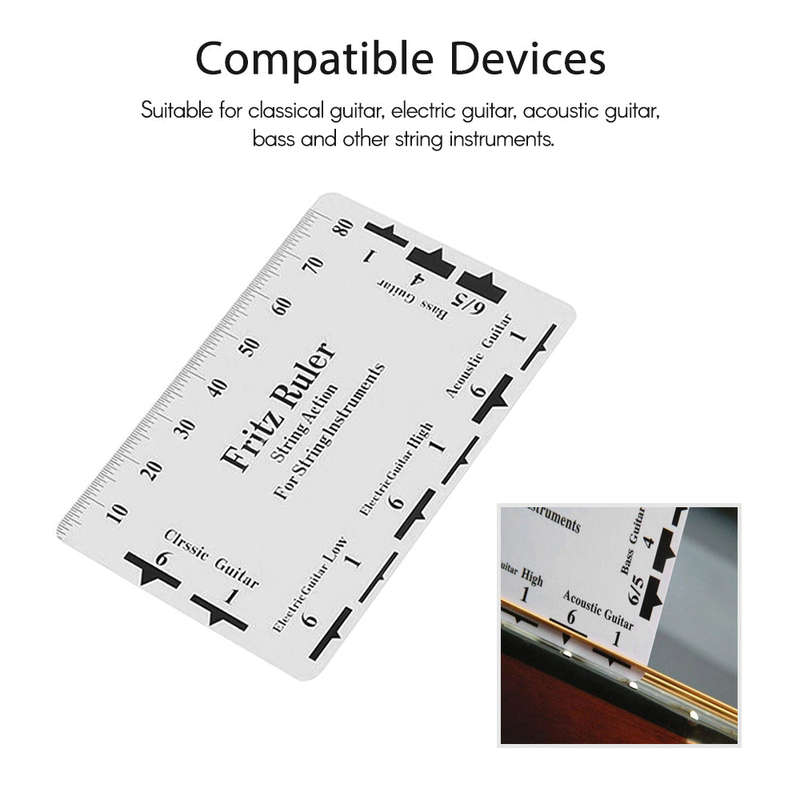 Guitar String Action Gauge String Pitch Ruler Card Luthier Tool Ruler Guitar Measuring Tool f