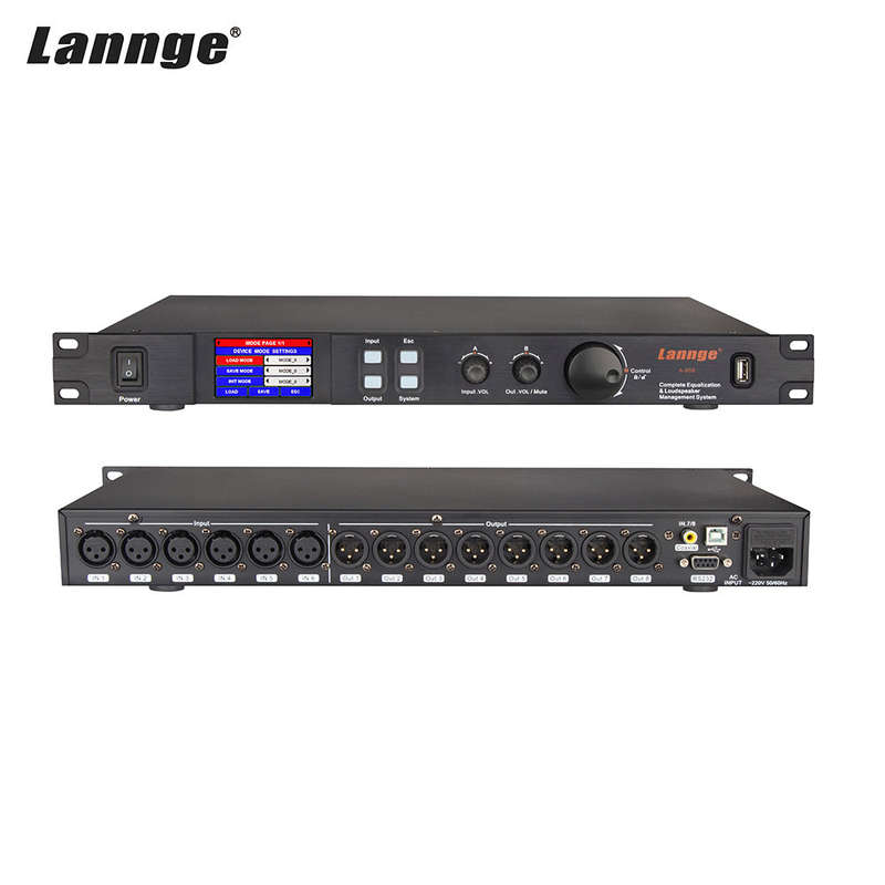 Lannge A-808 8 IN & 8 OUT Digital Audio Processor LCD Touchscreen 32bit DSP with USB RS232 Co