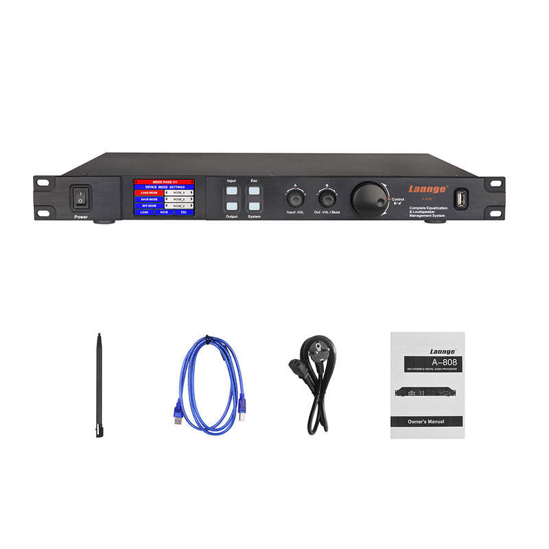Lannge A-808 8 IN & 8 OUT Digital Audio Processor LCD Touchscreen 32bit DSP with USB RS232 Co