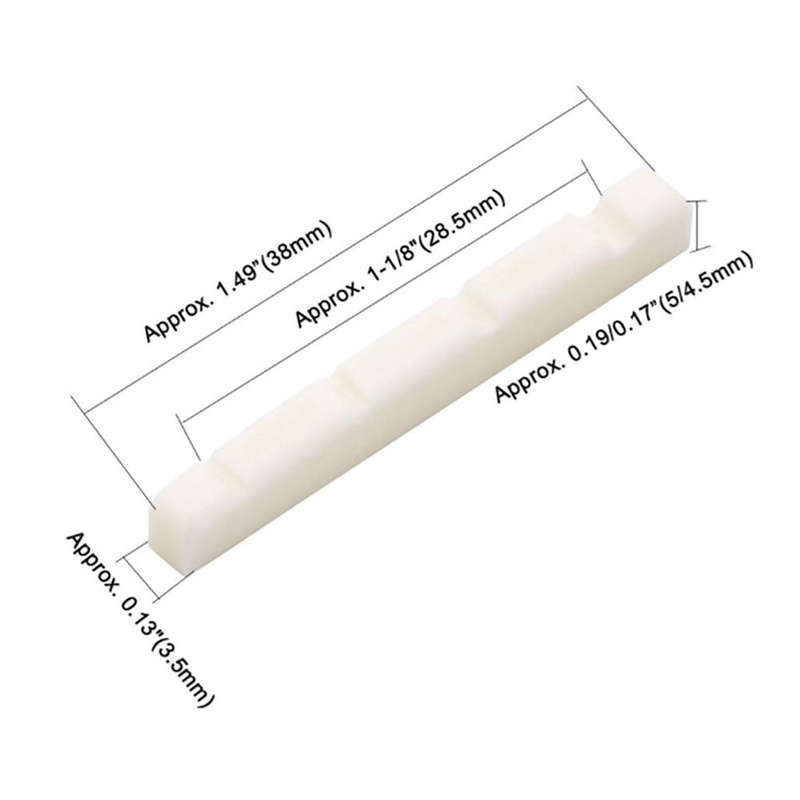 Cattle Bone White Nut 38mm Replacement for 4-string Electric Bass Guitar