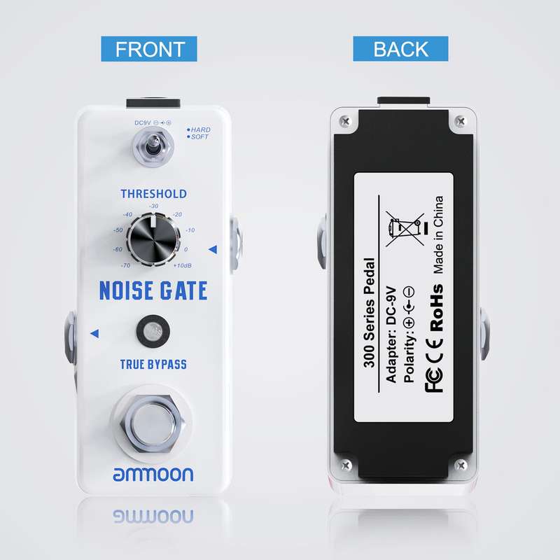 ammoon NOISE GATE Noise Reduction Guitar Effect Pedal 2 Modes(Hard/Soft) Full Metal Shell Tru