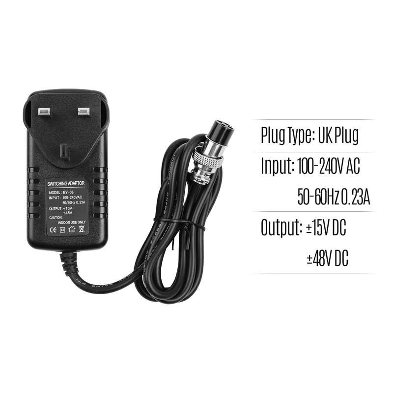 Mixing Console Mixer Power Supply AC Adapter 15V 230mA Universal 4-Pin Round Connector for 16