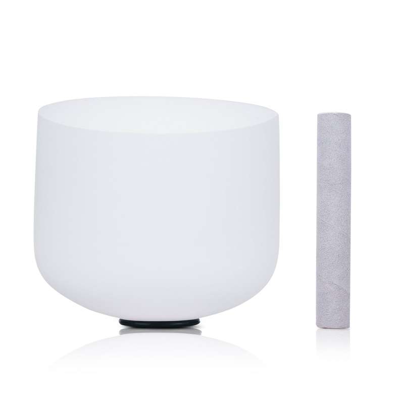 8 Inches B Note Crystal Singing Sound Bowl Set for Meditation Healing Therapy Relaxation Yoga