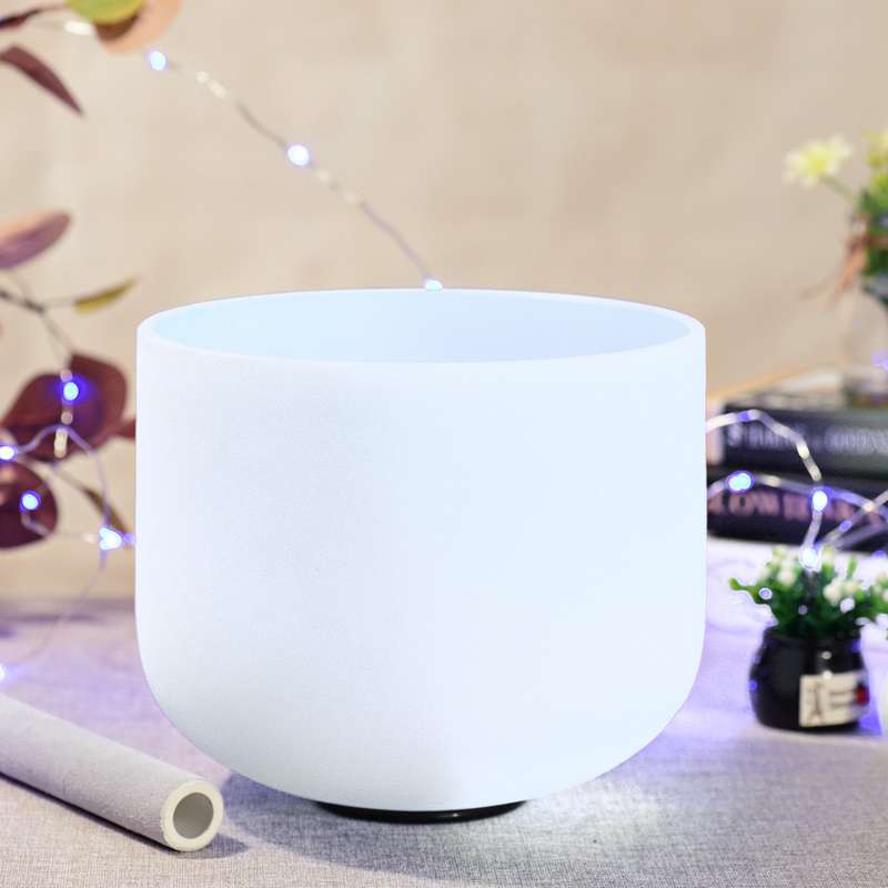 8 Inches B Note Crystal Singing Sound Bowl Set for Meditation Healing Therapy Relaxation Yoga
