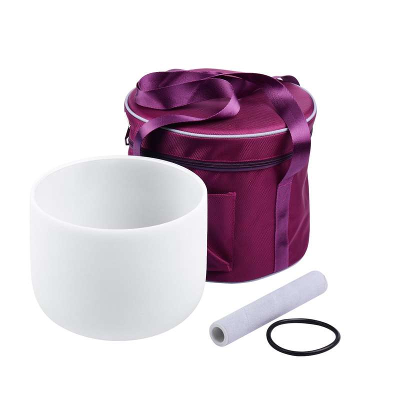 8 Inches B Note Crystal Singing Sound Bowl Set for Meditation Healing Therapy Relaxation Yoga