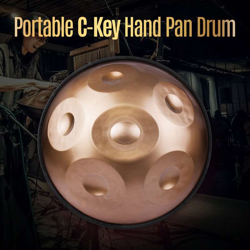 Portable Handpan Hand Pan Hand Drum C-Key 6 Notes(A3 C4 D4 E4 F4 G4) Percussion Instrument wi