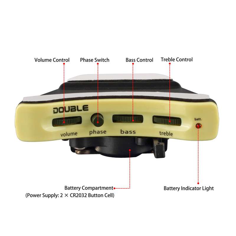 DOUBLE B1G Guitar Pickup Preamp Musical Instrument Pickup with Volume & Tone Control