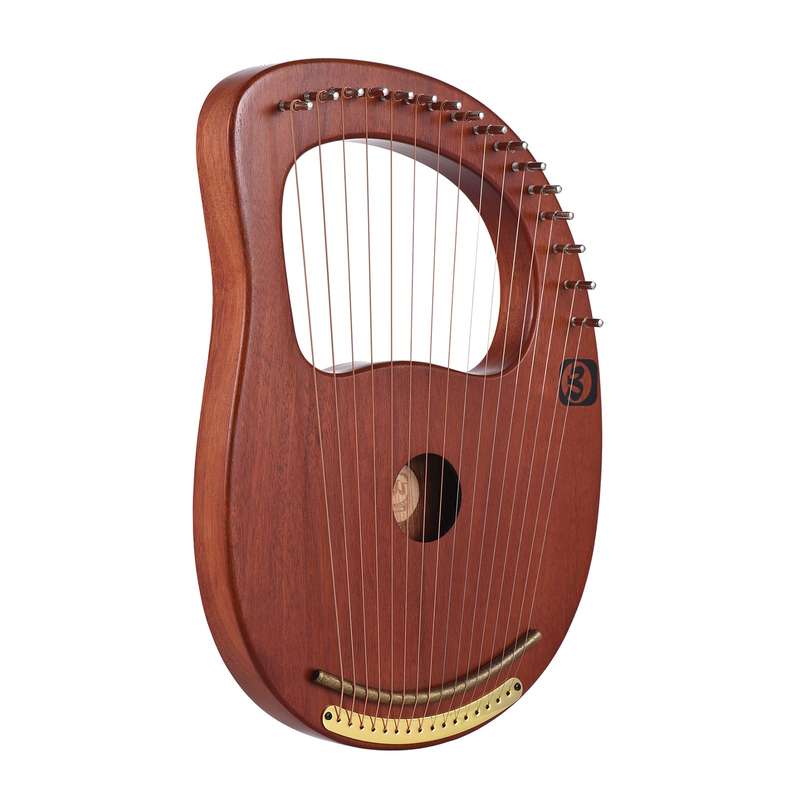 Walter.t WH-16 16-String Wooden Lyre Harp Metal Strings Solid Wood String Instrument with Car