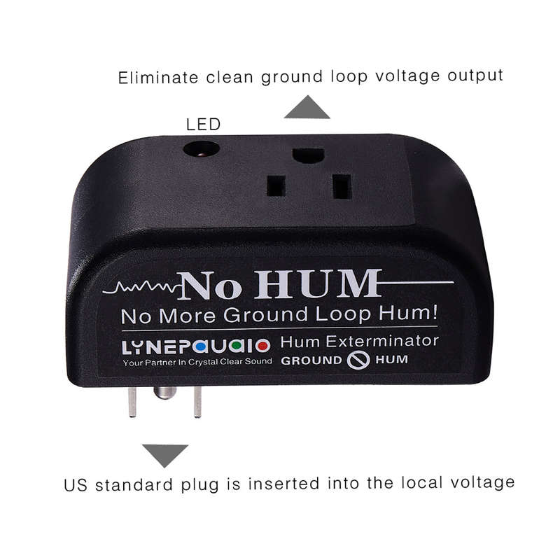 LYNEPAUAIO Buzz Eliminator AC Ground Loop Noise Eliminator Plug-In AC Buzz Killer Hum Elimina