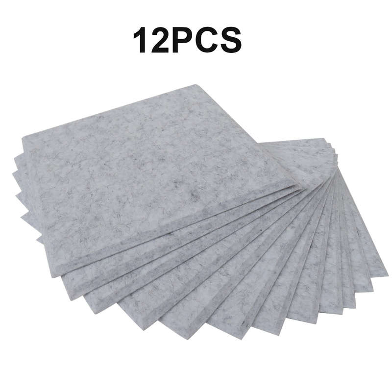 12Pcs Polyester Fiber Acoustic Panels High Density Acoustic Treatment Foam Sound Absorbing Bo