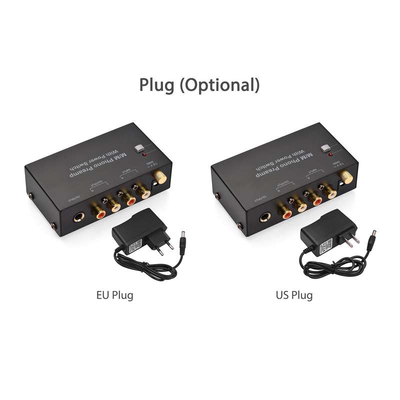 M/M Phono Preamp with Power Switch Ultra-compact Phono Preamplifier Turntable Preamp with RCA