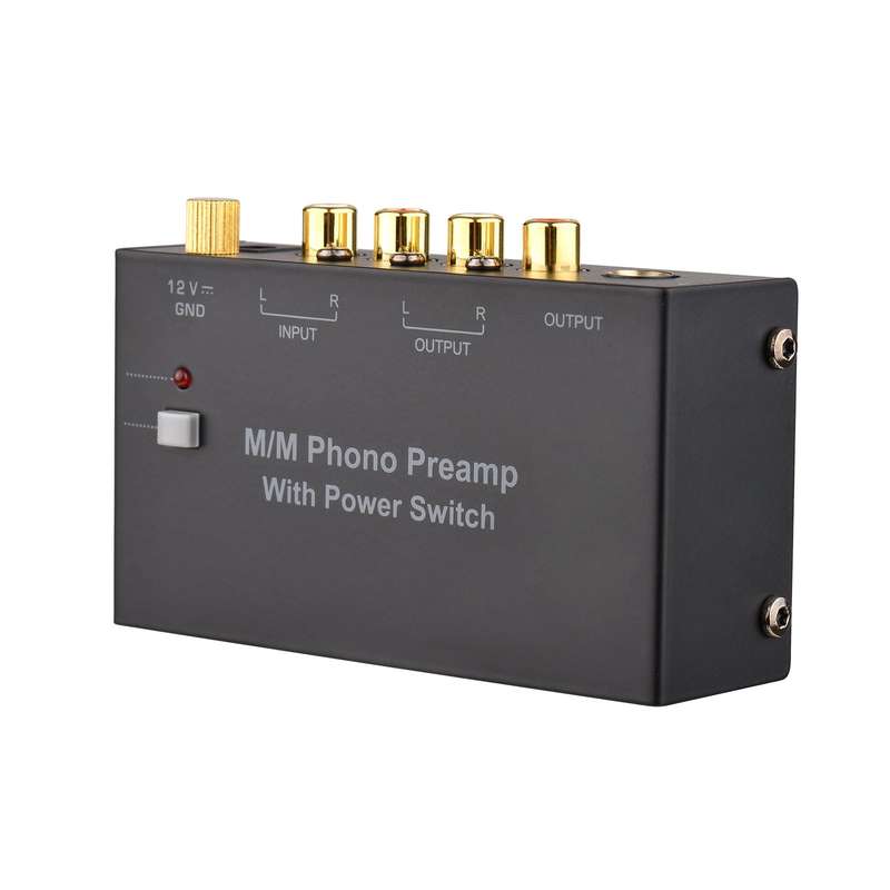 M/M Phono Preamp with Power Switch Ultra-compact Phono Preamplifier Turntable Preamp with RCA