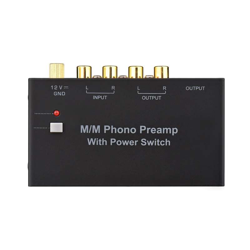 M/M Phono Preamp with Power Switch Ultra-compact Phono Preamplifier Turntable Preamp with RCA