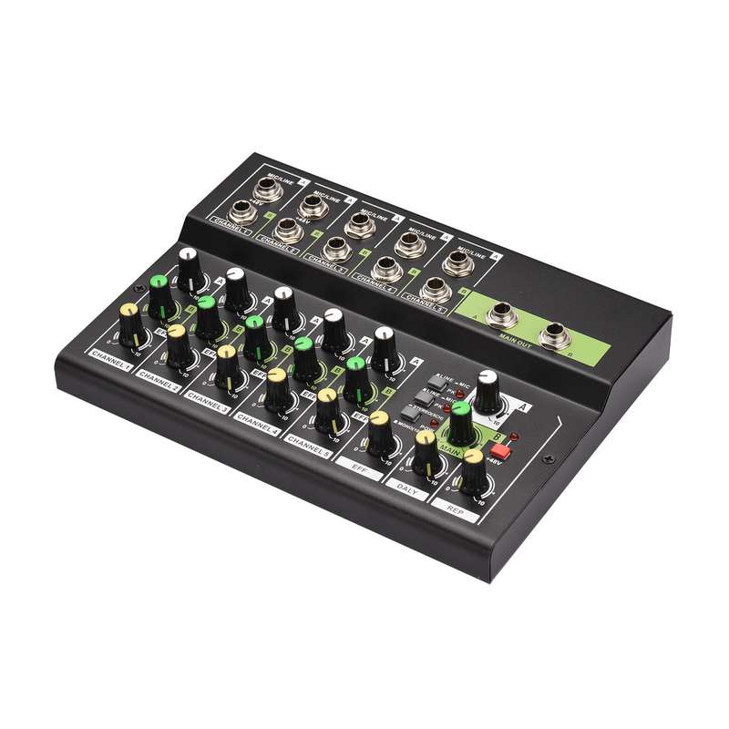 10-Channel Mixing Console Digital Audio Mixer Stereo Mic/Line Mixer with Reverb & 48V Phantom
