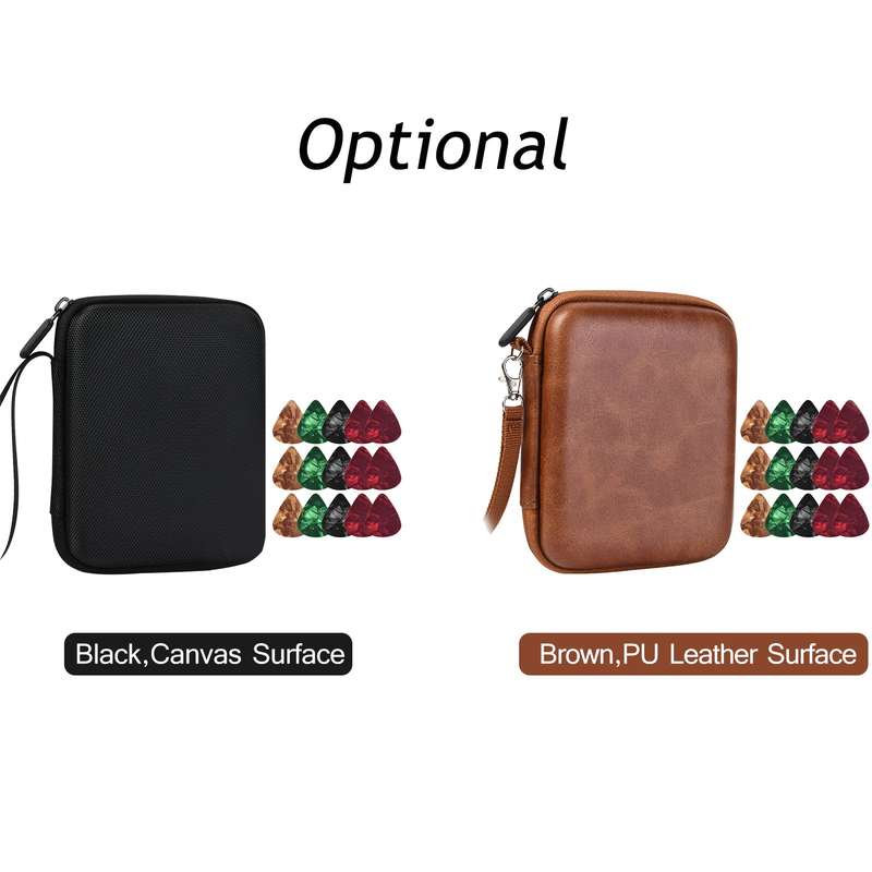 Guitar Pick Holder Case for Acoustic Electric Guitar with 15 PCS Guitar Picks Guitar Plectrum