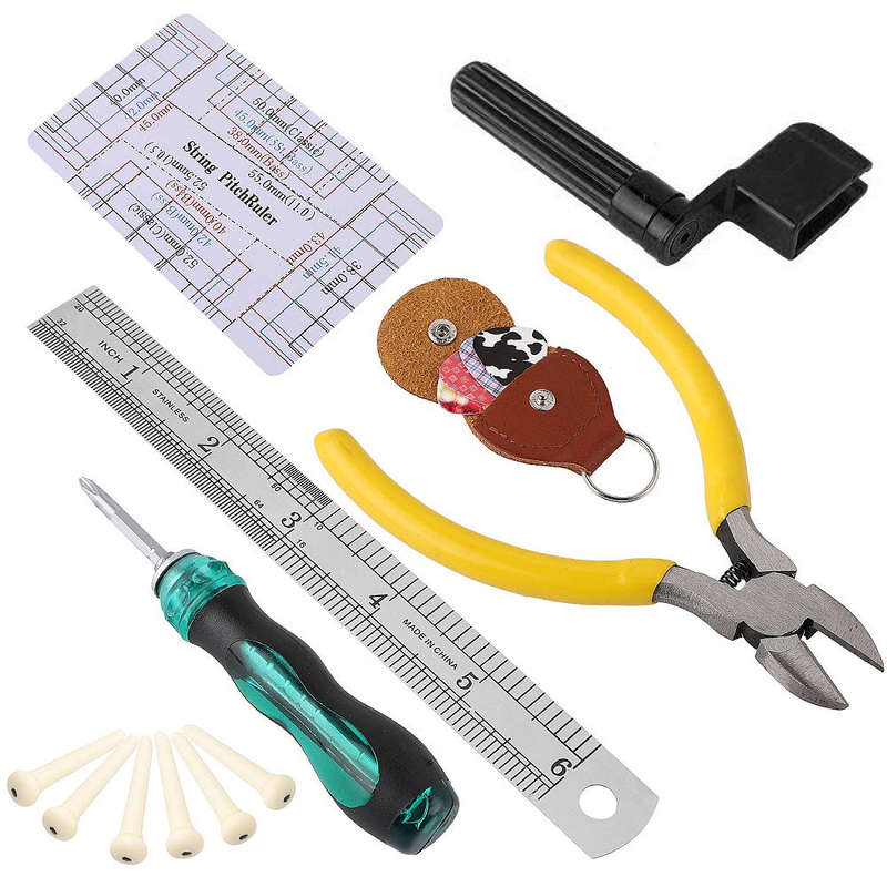 26 PCS Guitar Repairing Tool Kit with Carry Bag Maintenance Cleaning Tool Kit for Ukulele Bas