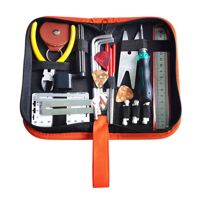 26 PCS Guitar Repairing Tool Kit with Carry Bag Maintenance Cleaning Tool Kit for Ukulele Bas
