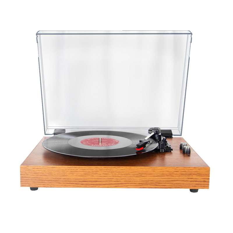 Retro Record Player with BT Function 33/45/78RPM 3-Speed Line-in Antique Gramophone Turntable