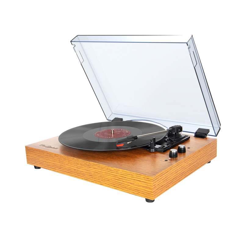Retro Record Player with BT Function 33/45/78RPM 3-Speed Line-in Antique Gramophone Turntable