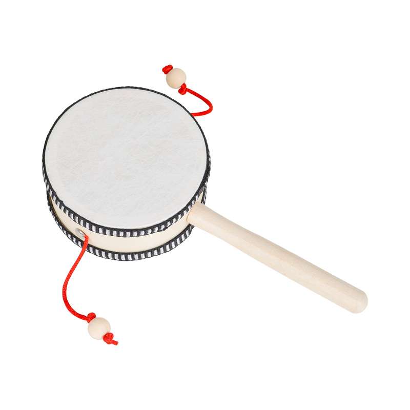 4-inch Rattle-drum Wooden Shaking Drum Rattle Spin Drum Hand Shaking Drum Handheld Musical In
