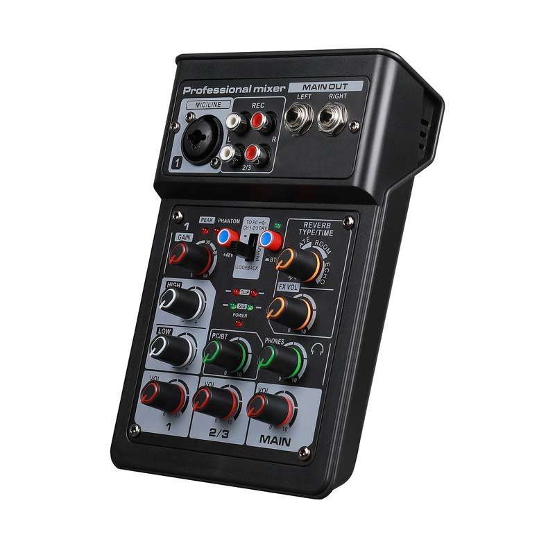 3 Channel Audio Mixer BT Digital Stereo Sound Board Console System DSP Scene Effect with Trac