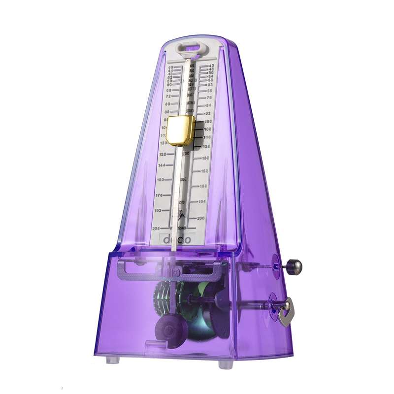 Transparent Mechanical Metronome with Bell Universal Wind up Metronome with Loud Sound Beat S