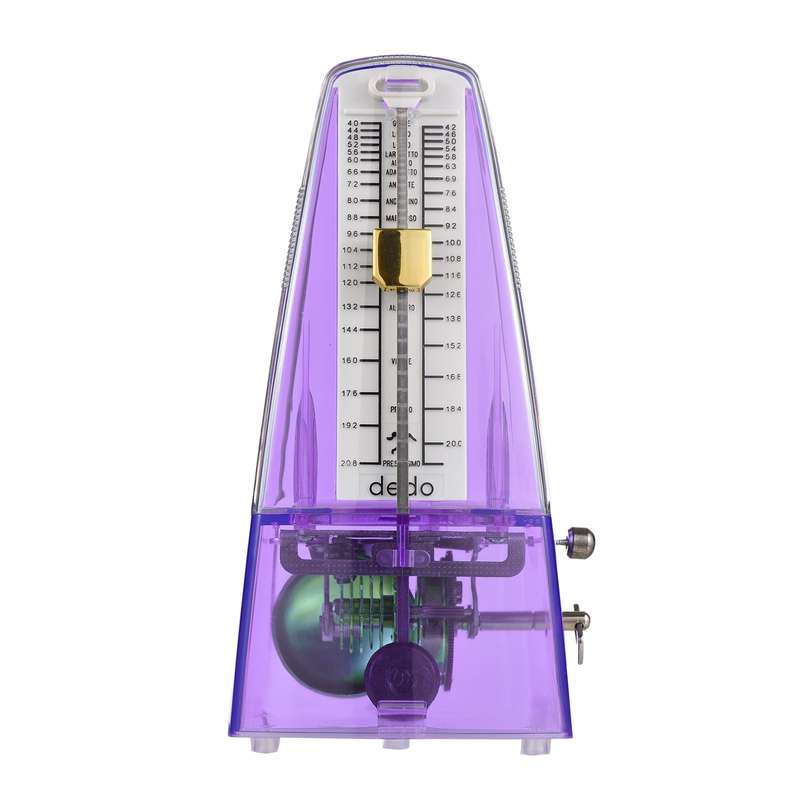 Transparent Mechanical Metronome with Bell Universal Wind up Metronome with Loud Sound Beat S