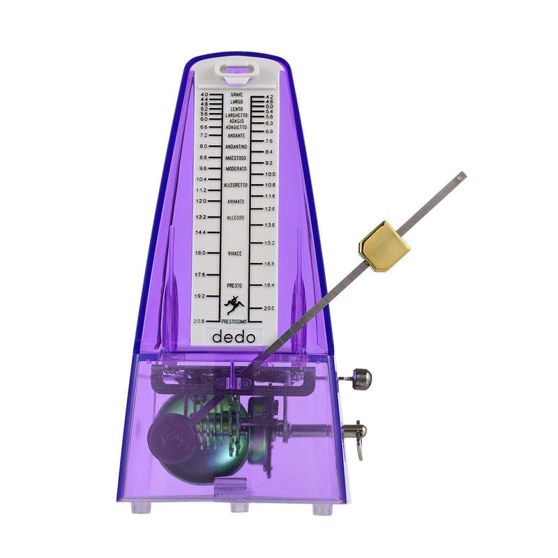 Transparent Mechanical Metronome with Bell Universal Wind up Metronome with Loud Sound Beat S