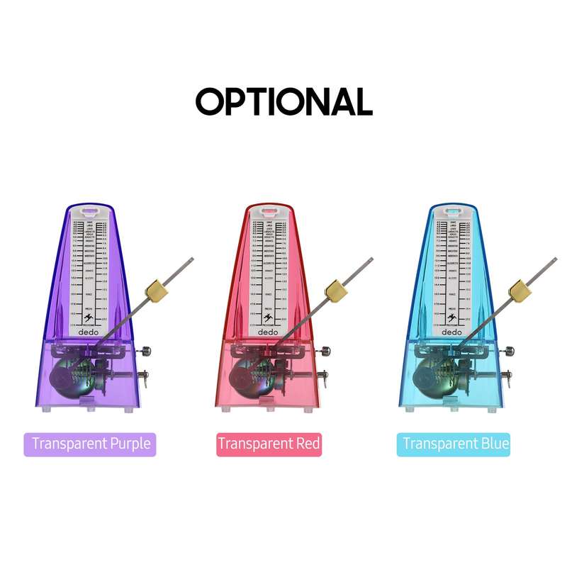 Transparent Mechanical Metronome with Bell Universal Wind up Metronome with Loud Sound Beat S
