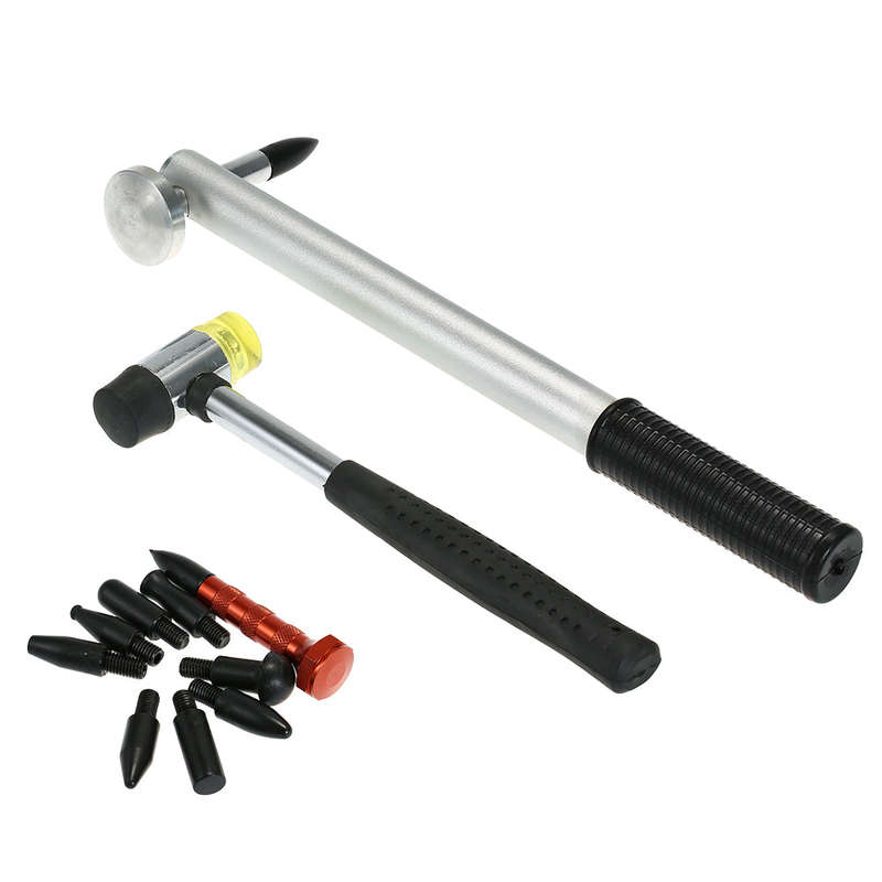 Paintless Dent Repair Tool Dent Removal Repair Hammer Tap Down Pen 9Pcs Head