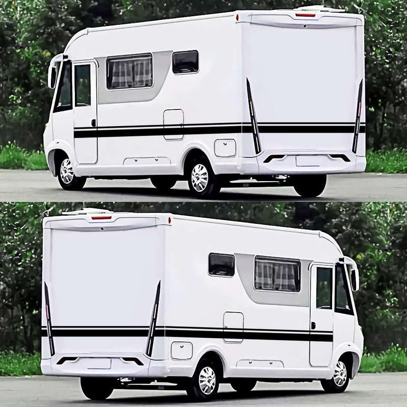 Car Two side RV Stripes Graphics Decals Car Stickers Vinyl Graphics for Caravan Travel Trailer Campe