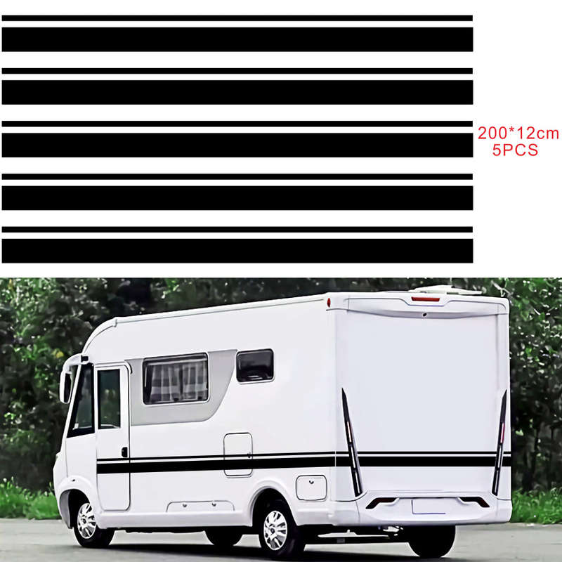 Car Two side RV Stripes Graphics Decals Car Stickers Vinyl Graphics for Caravan Travel Trailer Campe