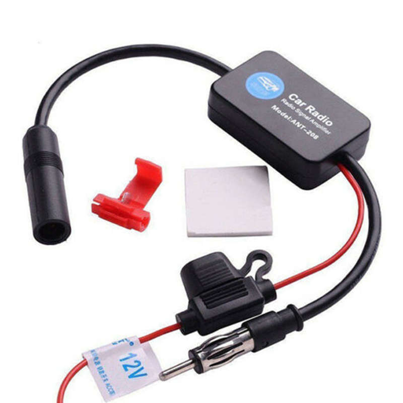 Auto Car FM AM Radio Stereo Signal Antenna Aerial Signal Amplifier Booster 12V