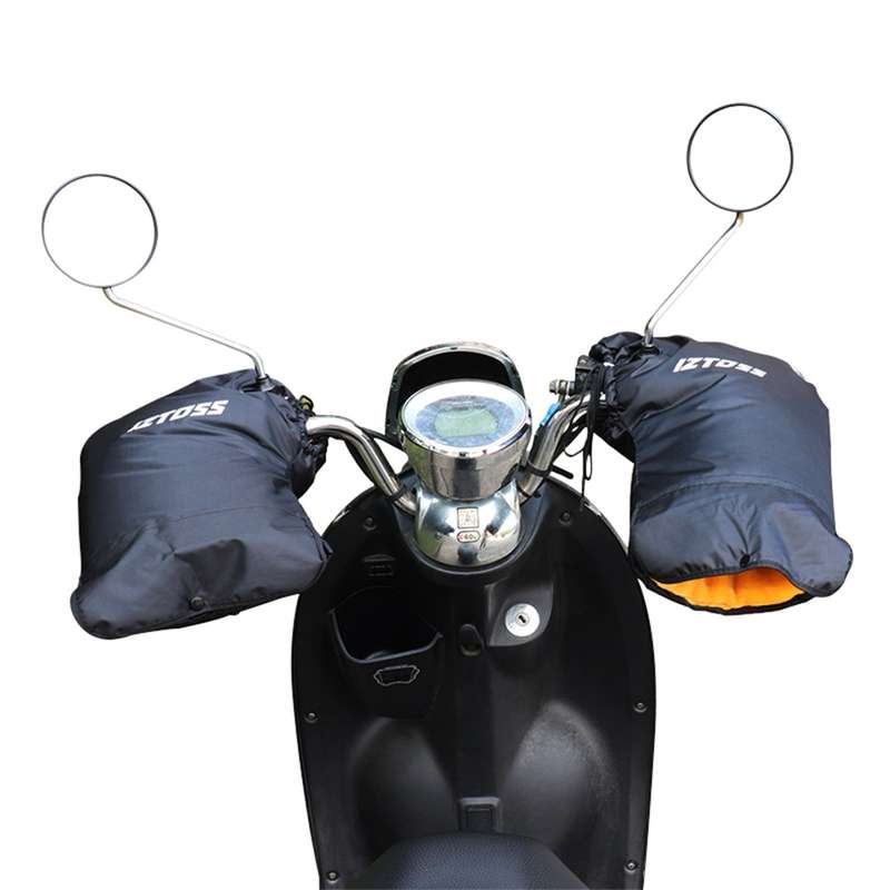 Motorcycle Handlebar Gloves Windproof Waterproof Motorcycle Mittens Grip Handlebar Muff Black
