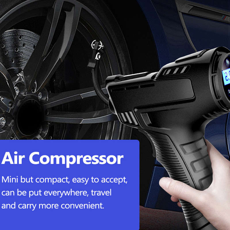 120W Wireless Car Air Compressor Handheld USB Rechargeable Tire Inflator Digital Display Inflatable