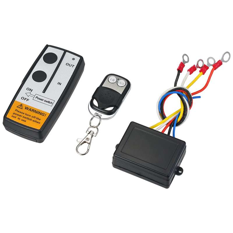 DC12V Universal Wireless Winch Remote Control Kit 12V 50ft 2 Remotes with Indicator Light for Truck
