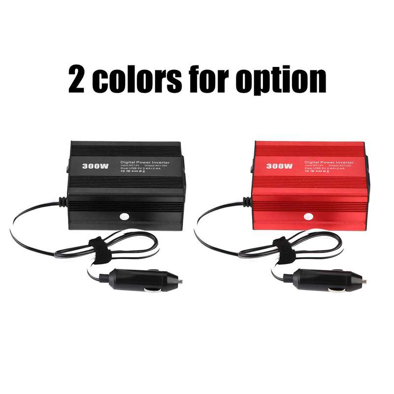 300W Digital Power Inverter Dual-USB-Port DC 12V to AC 110V AC Car Inverter Vehicle Power Converter,