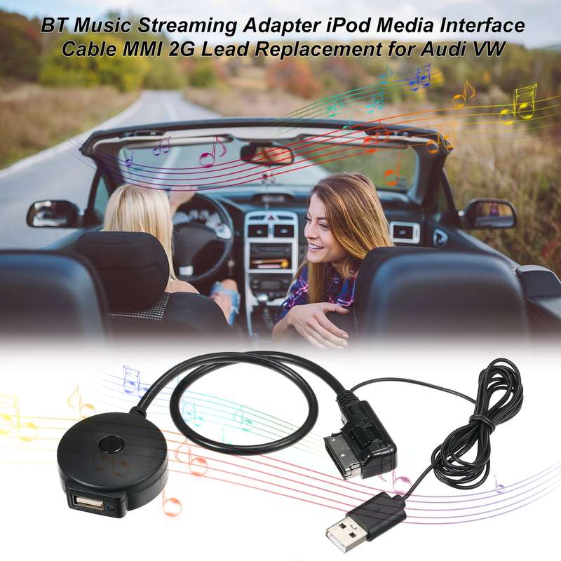 BT Music Streaming Adapter iPod Media Interface Cable MMI 2G Lead Replacement for Audi VW