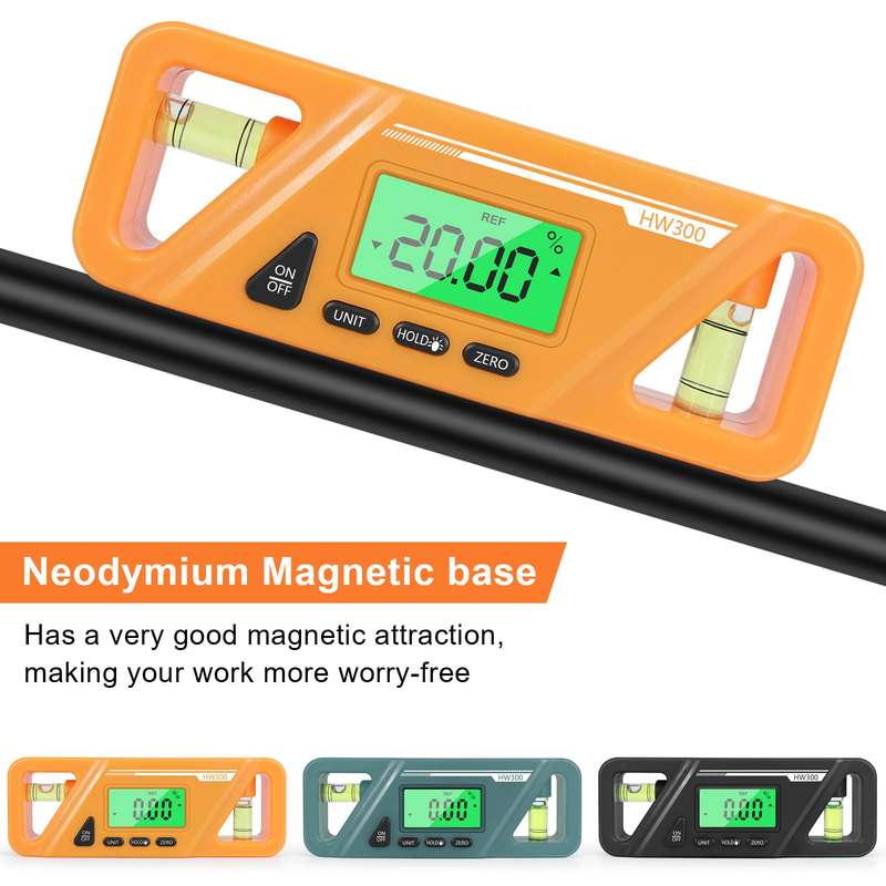 Digital Billet Torpedo Level Protractor  ABS 90 Degree Black