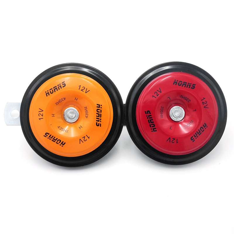 12V Universal Electric Car Horn High Low Tone Horn Waterproof Round Loud Speakers 110dB for Cars mot