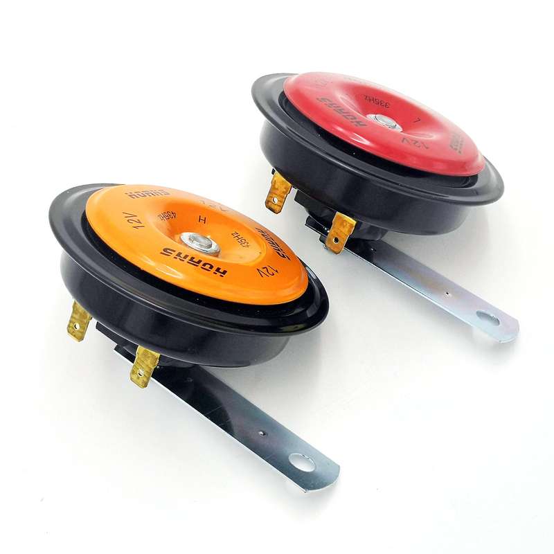 12V Universal Electric Car Horn High Low Tone Horn Waterproof Round Loud Speakers 110dB for Cars mot