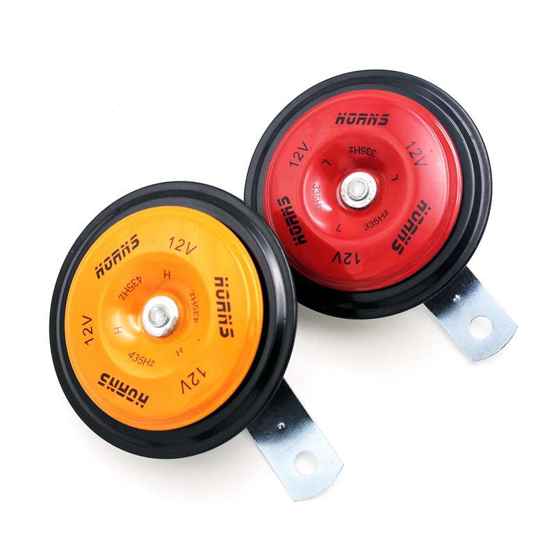 12V Universal Electric Car Horn High Low Tone Horn Waterproof Round Loud Speakers 110dB for Cars mot