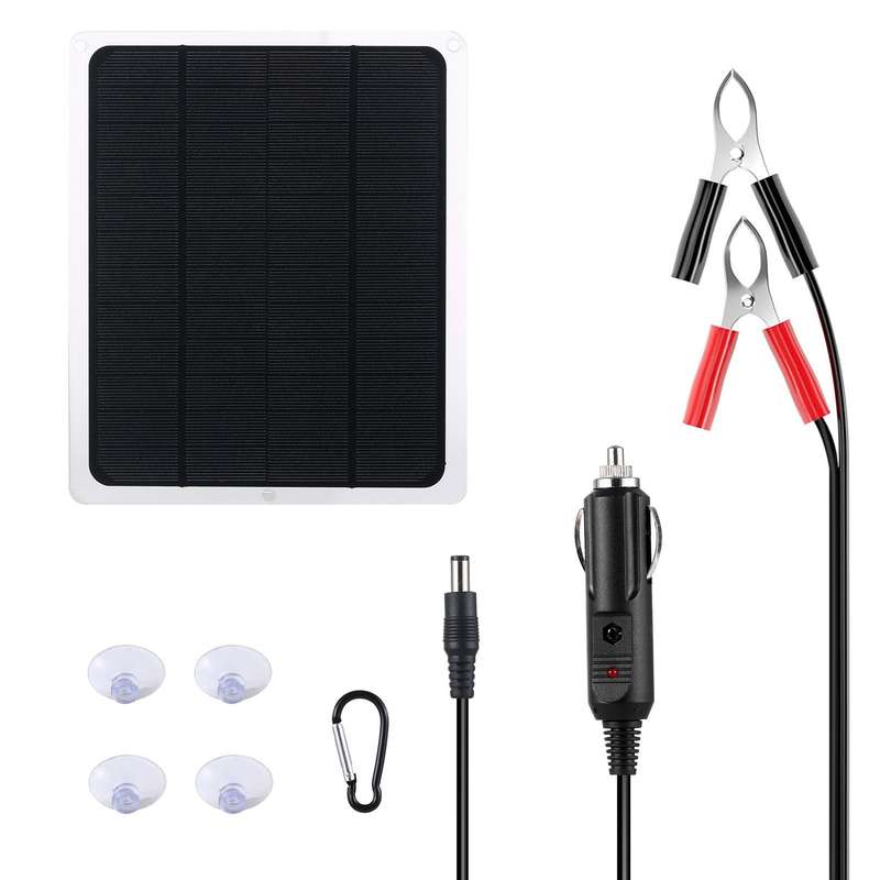 Upgraded  Solar Battery Trickle Charger Maintainer 12V Portable Waterproof Solar Panel Trickle  Char