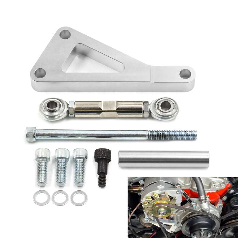 SBC Alternator Bracket Aluminum Alloy Alternator Bracket Kit Replacement for Chevy SBC 350 Small Blo