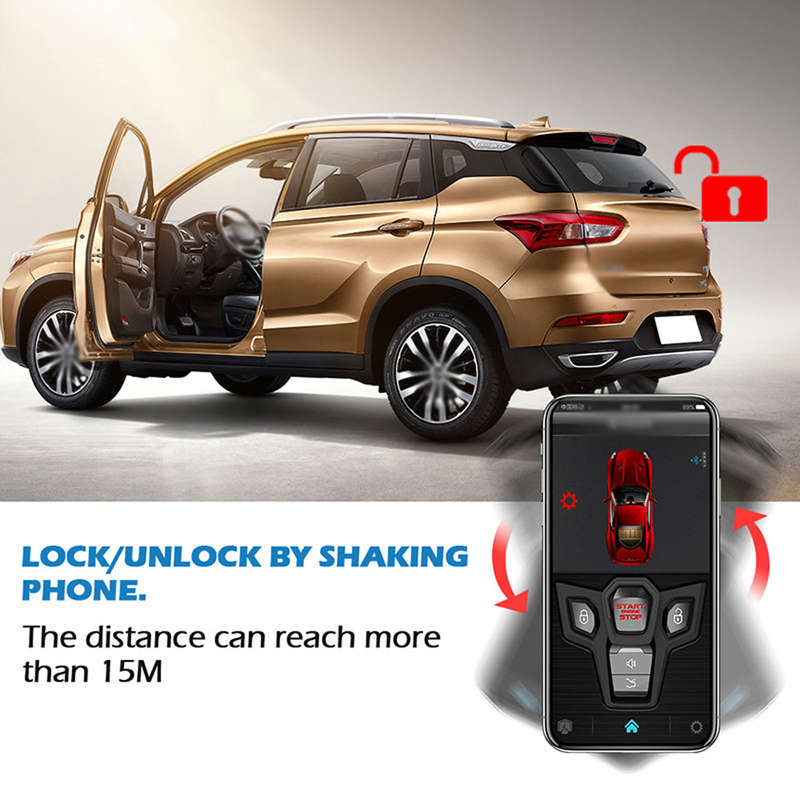 Car Anti-Theft Alarm Remote Starter System PKE Keyless Entry BT Remote Engine Starter Central Lock K