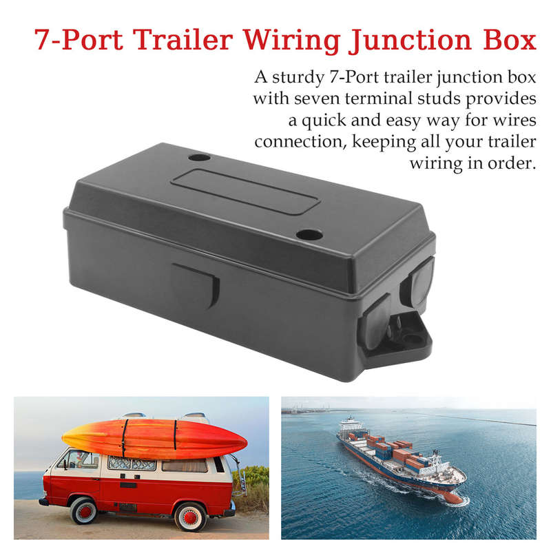 7-Port Trailer Wiring Junction Box 7 Way Trailer Wire 7 Pole Cable Connection Box Cable Towing for R