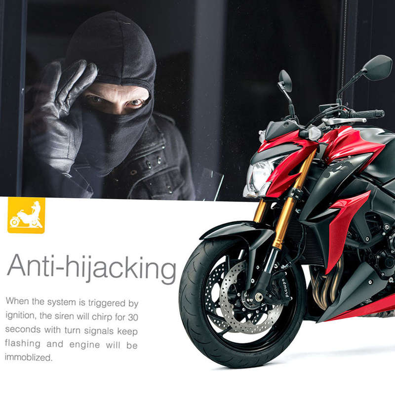 Steelmate 986E 1 Way Motorcycle Alarm System Remote Engine Start Motorcycle Engine Immobilization wi